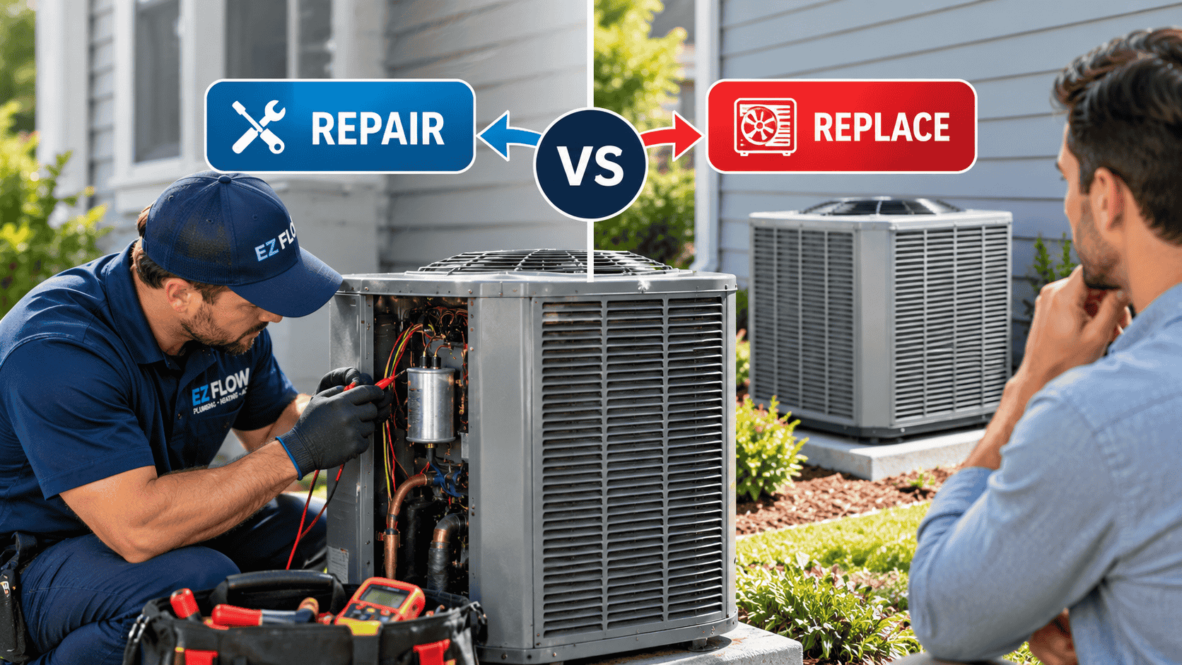 AC Repair vs Replacement - EZ Flow